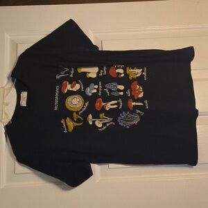 Philosophy Black Tee with Mushroom Print